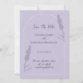 Einfache Elegante Lavender Blooms Save the Date Einladung (Vorderseite)