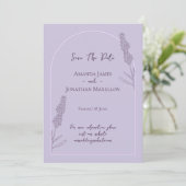 Einfache Elegante Lavender Blooms Save the Date Einladung (Stehend Vorderseite)