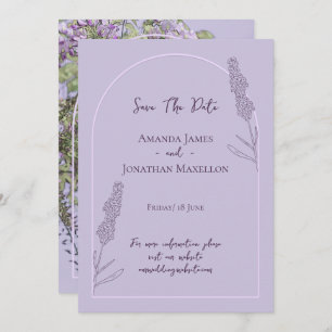Einfache Elegante Lavender Blooms Save the Date Einladung