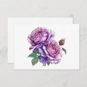 Einfache Elegante Lavender Rose Bouquet Wohnung Mitteilungskarte (Vorne/Hinten)