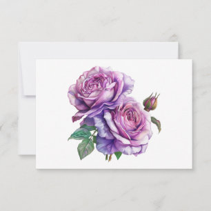 Einfache Elegante Lavender Rose Bouquet Wohnung Mitteilungskarte