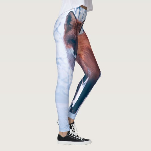 Einfache elegante Leggings roter Fox-Grafik-| (Rechts)