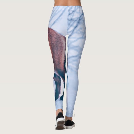 Einfache elegante Leggings roter Fox-Grafik-| (Rückseite)