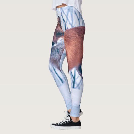 Einfache elegante Leggings roter Fox-Grafik-| (Links)