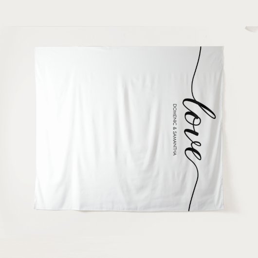 Einfache, elegante Liebe Skript Hochzeit Hintergru Wandteppich (Vorderseite (Horizontal))