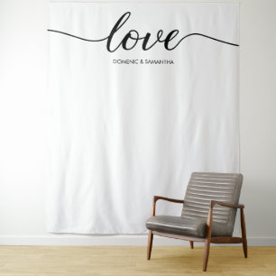 Einfache, elegante Liebe Skript Hochzeit Hintergru Wandteppich
