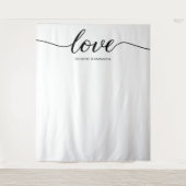Einfache, elegante Liebe Skript Hochzeit Hintergru Wandteppich (Vorderseite)