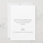 Einfache, elegante Liebe und Dank für das Hochzeit Dankeskarte (Rückseite)