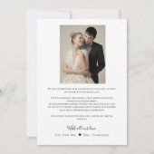 Einfache Elegante Liebe und dank Herzensskript-Fot Dankeskarte (Rückseite)