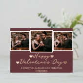 Einfache Elegante Liebe Valentine Folien Feiertagskarte (Stehend vorne)