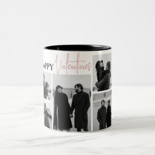 Einfache Elegante Liebe Valentinstag Familie 5 Fot Zweifarbige Tasse