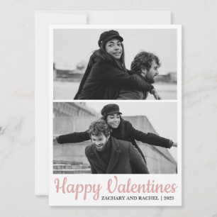Einfache Elegante Liebe Valentinstag Paar 2 Foto Feiertagskarte
