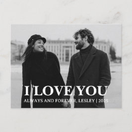 Einfache Elegante Liebe Valentinstag Paar 3 Foto Feiertagspostkarte