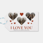Einfache Elegante Liebe Valentinstag Paar 3 Foto Geschenkanhänger (Rückseite Horizontal)