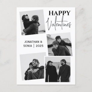 Einfache Elegante Liebe Valentinstag Paar 4 Foto Feiertagspostkarte