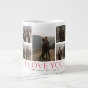 Einfache Elegante Liebe Valentinstag Pärchen 5 Fot Jumbo-Tasse