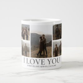 Einfache Elegante Liebe Valentinstag Pärchen 5 Fot Jumbo-Tasse