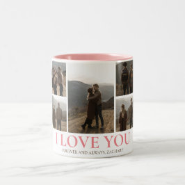 Einfache Elegante Liebe Valentinstag Pärchen 5 Fot Zweifarbige Tasse