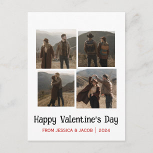 Einfache elegante Liebes Valentinstag Paar Foto Feiertagspostkarte