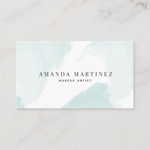Einfache Elegante Light Blue Watercolor Social Med Visitenkarte