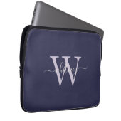 Einfache Elegante Lila Monogrammnamen und erste Laptopschutzhülle (Vorne Rechts)