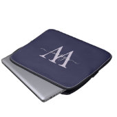 Einfache Elegante Lila Monogrammnamen und erste Laptopschutzhülle (Vorne Knopf)