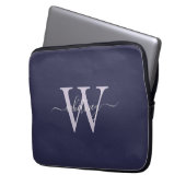 Einfache Elegante Lila Monogrammnamen und erste Laptopschutzhülle (Vorderseite Links)