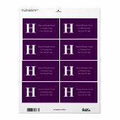 Einfache Elegante Lila Pflaumenmonogramm (Vorne)