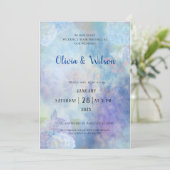 Einfache, elegante Lila Schmetterlinge Hochzeit Einladung (Stehend Vorderseite)