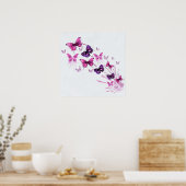 Einfache elegante Lila Schmetterlinge | Poster (Küche)