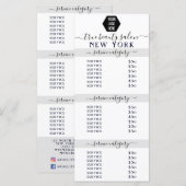 Einfache, elegante Liste der Preise für Salons mit (Vorne/Hinten)