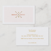 Einfache Elegante Makeup Artist Light Pink und Pea Visitenkarte (Vorne/Hinten)