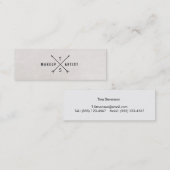 Einfache Elegante Makeup Artist Schwarz und Weiß Mini Visitenkarte (Vorne/Hinten)