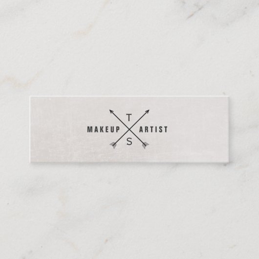 Einfache Elegante Makeup Artist Schwarz und Weiß Mini Visitenkarte (Vorderseite)