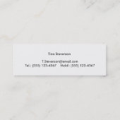 Einfache Elegante Makeup Artist Schwarz und Weiß Mini Visitenkarte (Rückseite)
