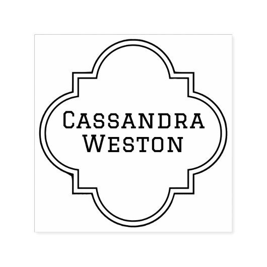 Einfache elegante marokkanische Rahmen-Bezeichnung Permastempel (Design)