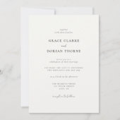 Einfache Elegante Minimal Ivory White Neutral Wedd Einladung (Vorderseite)
