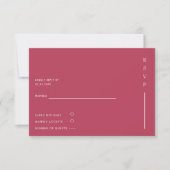 Einfache Elegante Minimal Modern Magenta Hochzeit RSVP Karte (Vorderseite)