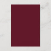 Einfache Elegante Minimal Moderne Burgundy Hochzei Begleitkarte (Rückseite)
