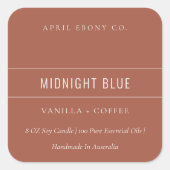 EINFACHE ELEGANTE MINIMAL MODERNE BURNT BRICK RED QUADRATISCHER AUFKLEBER (Vorderseite)