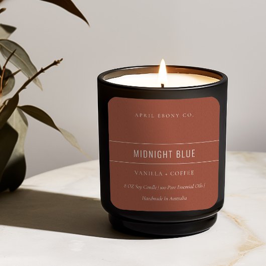 EINFACHE ELEGANTE MINIMAL MODERNE BURNT BRICK RED QUADRATISCHER AUFKLEBER