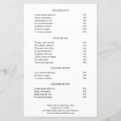 Einfache elegante Minimal Moderne Business-Preisli (Rückseite)