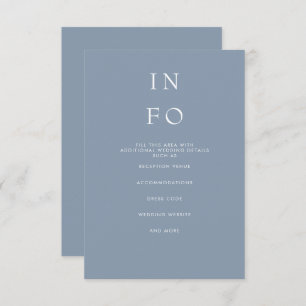 Einfache Elegante Minimal Moderne dufte blaue Hoch Begleitkarte