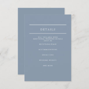 Einfache Elegante Minimal Moderne dufte blaue Hoch Begleitkarte