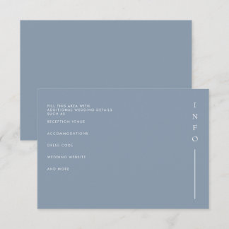 Einfache Elegante Minimal Moderne dufte blaue Hoch Begleitkarte