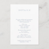 Einfache Elegante Minimal Moderne dufte blaue Hoch Begleitkarte (Vorderseite)