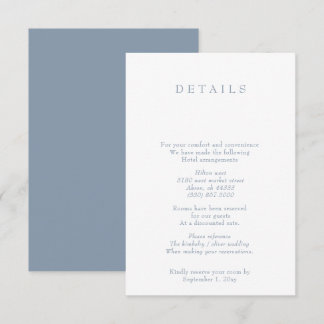 Einfache Elegante Minimal Moderne dufte blaue Hoch Begleitkarte