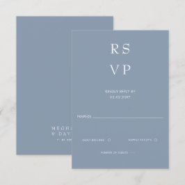 Einfache Elegante Minimal Moderne dufte blaue Hoch RSVP Karte