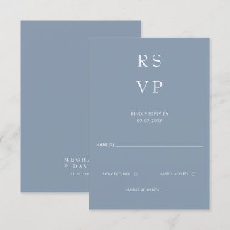 Einfache Elegante Minimal Moderne dufte blaue Hoch RSVP Karte