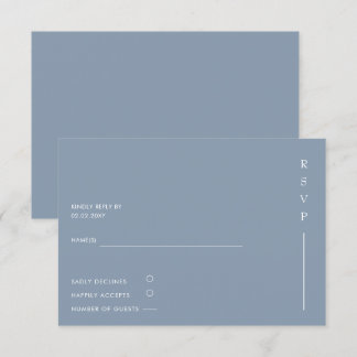 Einfache Elegante Minimal Moderne dufte blaue Hoch RSVP Karte
